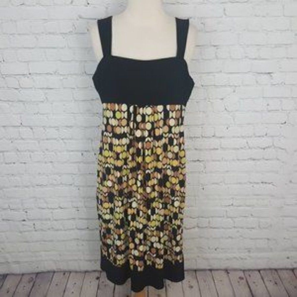 ELIZA J 𝅺sleeveless dress yellow black tan 8 M